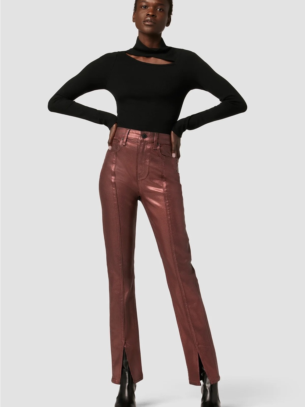 Hudson Jeans Metallic Copper Skinny Jeans